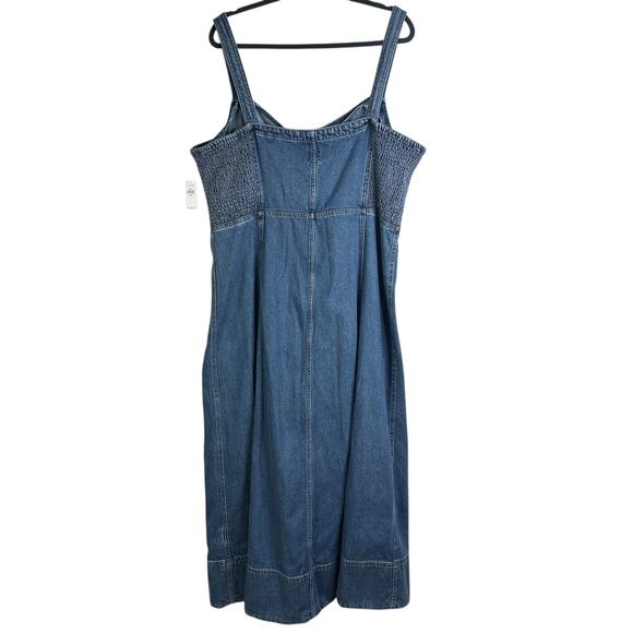 NWT Gap UltraSoft Denim Maxi Dress Plus Size XXL Sleeveless A-Line Jean Midi 2X - Picture 4 of 13